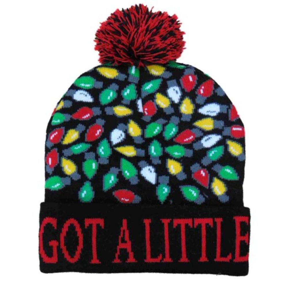 National Lampoon's Christmas Vacation Mens Black Beanie Stocking Cap Winter Hat